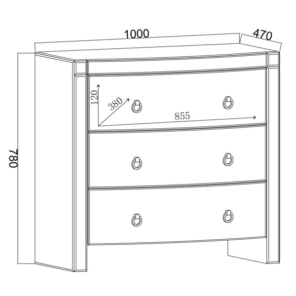 Florence 4 deals drawer mirrored chest